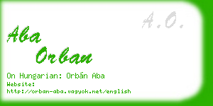 aba orban business card